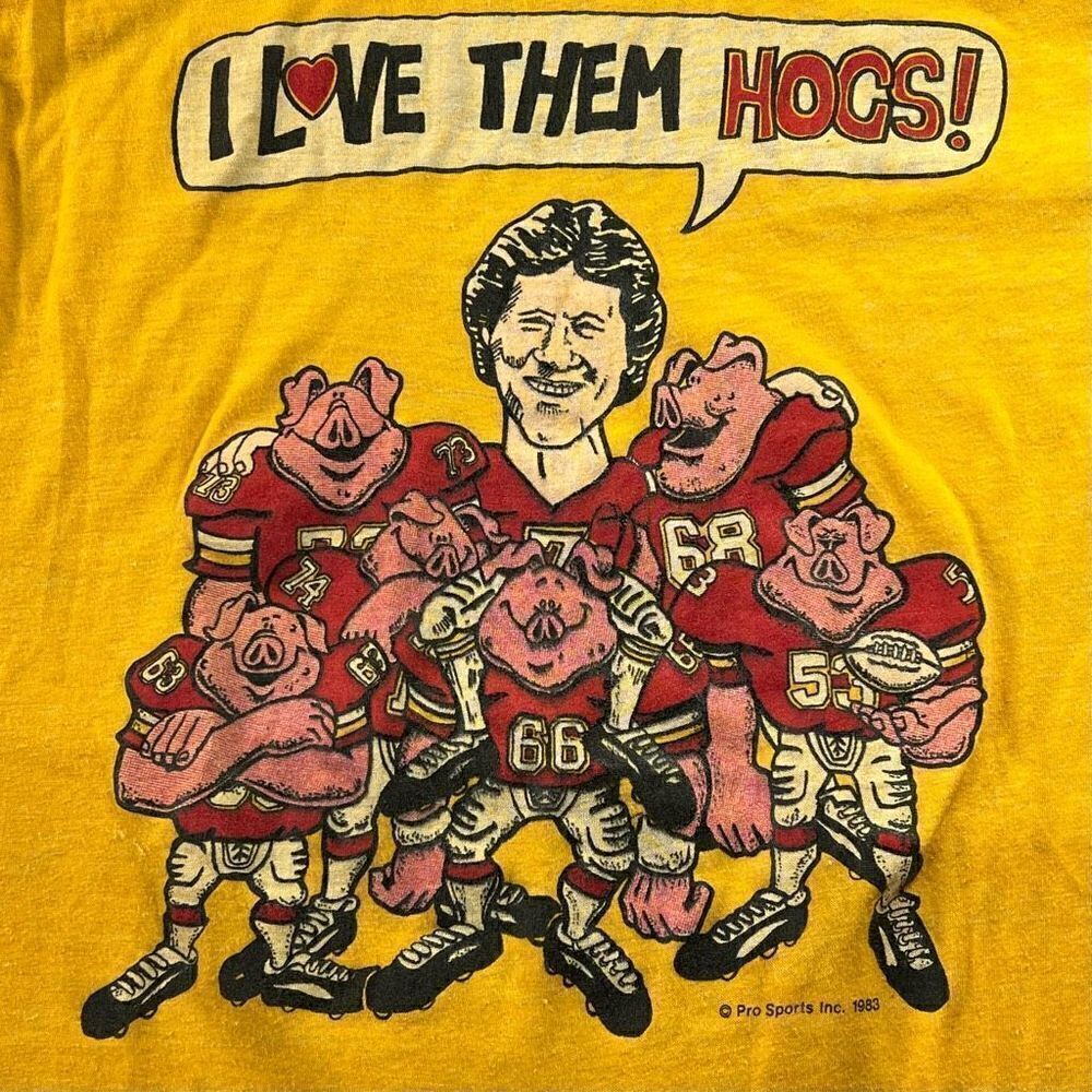 Vintage 80s Washington Redskins Love Them Hogs Tee - Picture 2 of 4